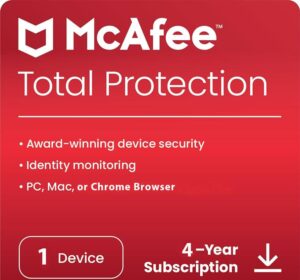 McAfee Total Protection 1 Device 4 Years Windows/Mac (Email Delivery) (Global Code) - Image 1