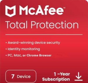 McAfee Total Protection 7 Device 1 Years Windows/Mac (Email Delivery) (Global Code) - Image 1