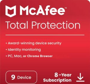 McAfee Total Protection 9 Device 8 Years Windows/Mac (Email Delivery) (Global Code) - Image 1
